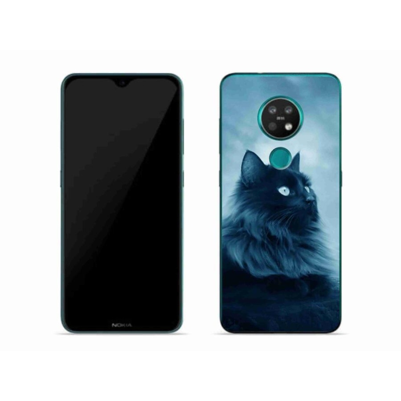 Gelový obal mmCase na mobil Nokia 7.2 - černá kočka 1
