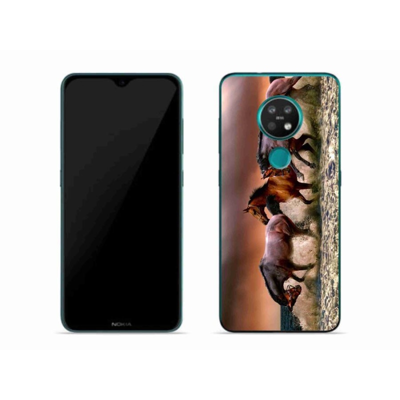 Gelový obal mmCase na mobil Nokia 7.2 - koně 1