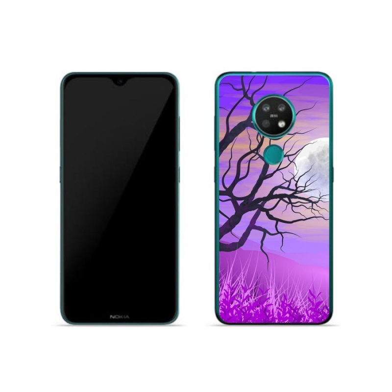 Gelový obal mmCase na mobil Nokia 7.2 - kreslený opadaný strom