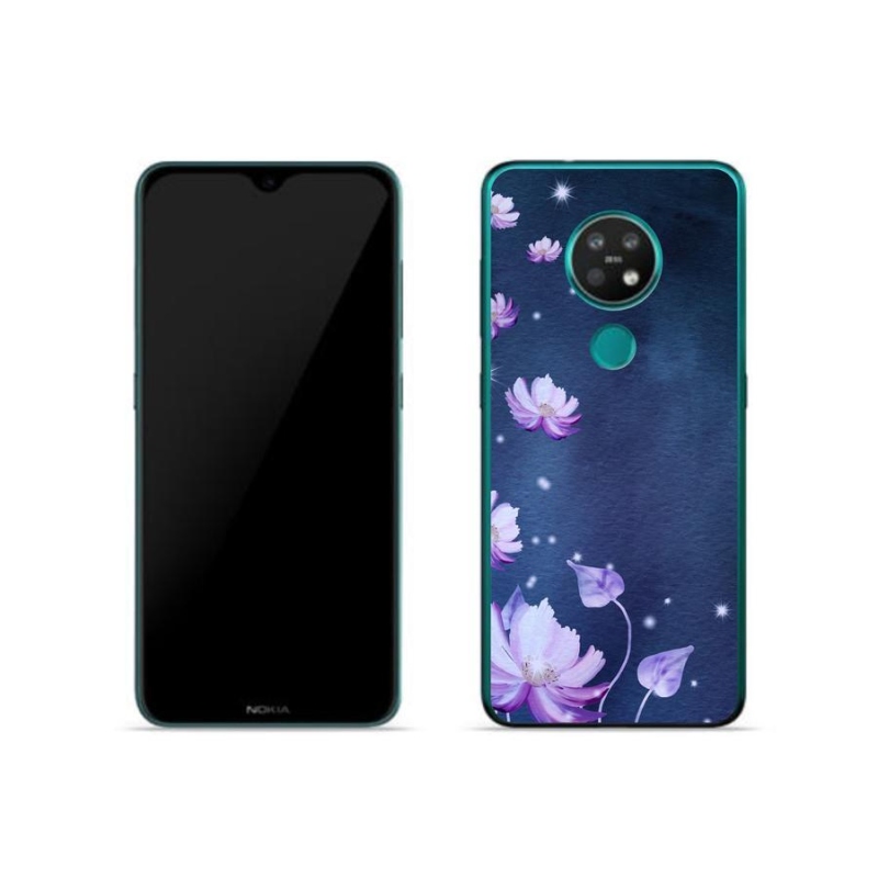 Gelový obal mmCase na mobil Nokia 7.2 - padající květy