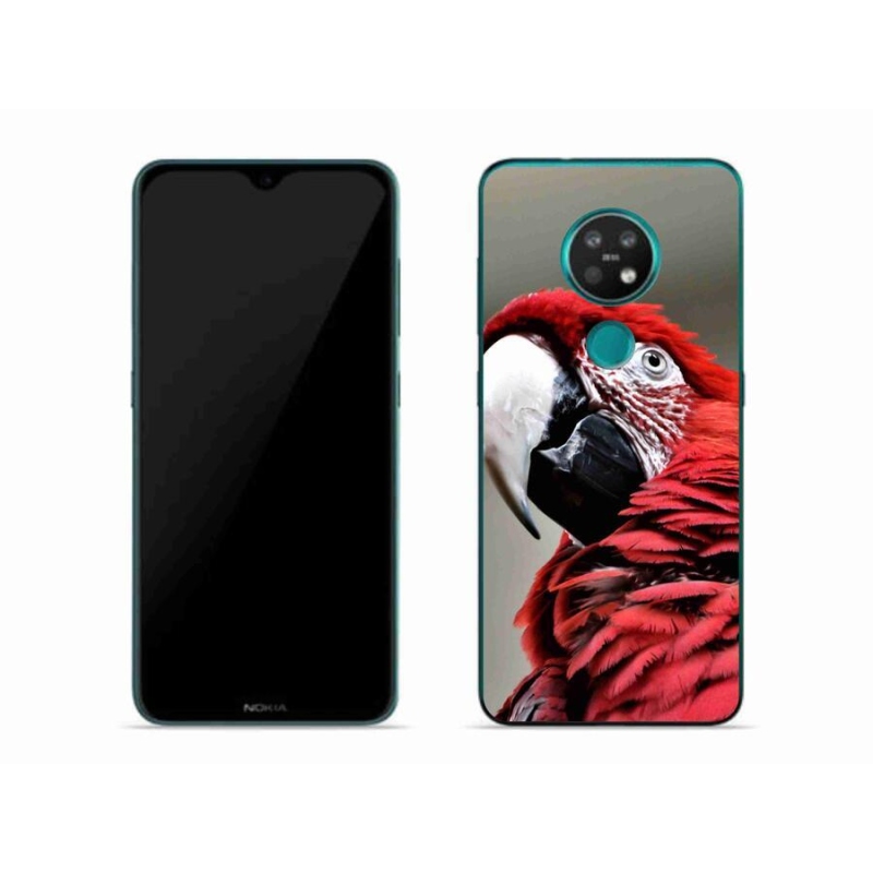 Gelový obal mmCase na mobil Nokia 7.2 - papoušek ara červený