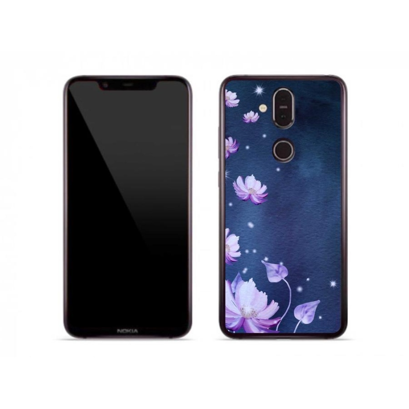Gelový obal mmCase na mobil Nokia 8.1 - padající květy