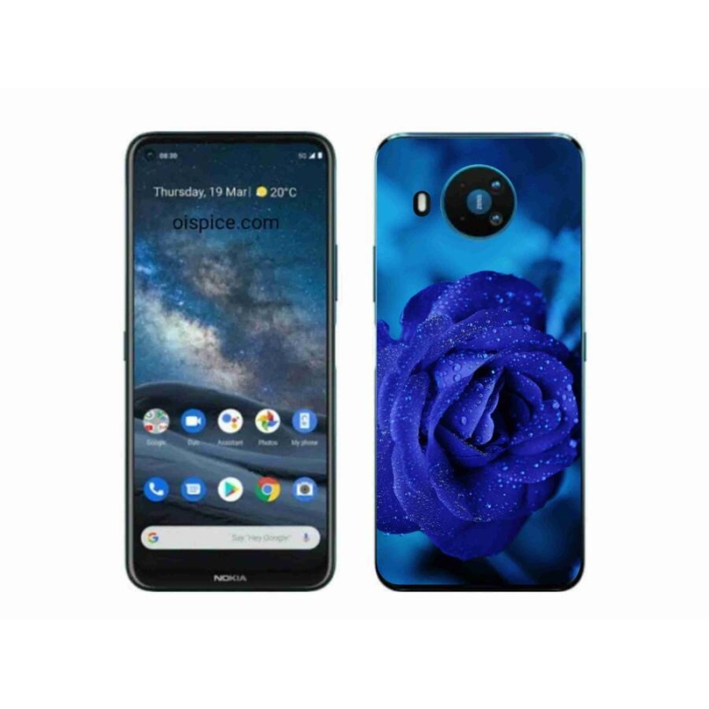 Gelový obal mmCase na mobil Nokia 8.3 5G - modrá růže