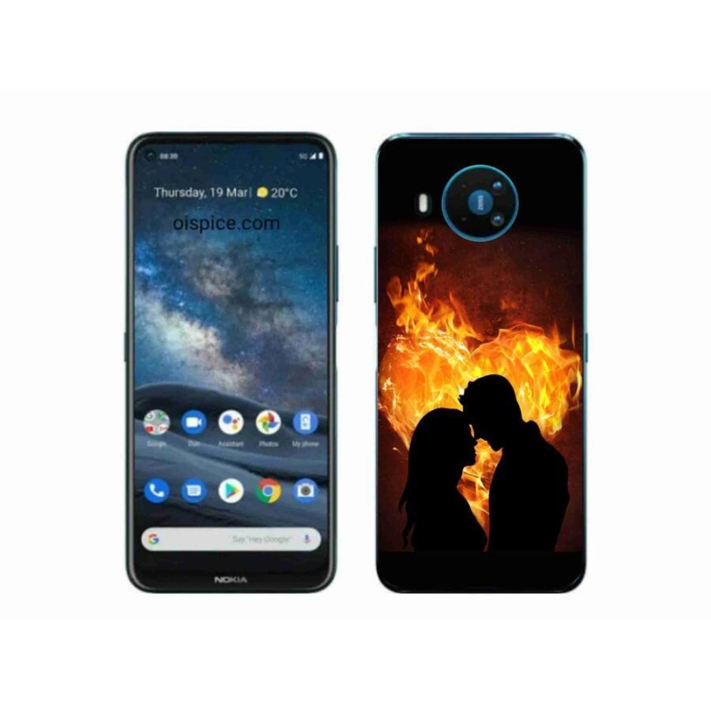 Gelový obal mmCase na mobil Nokia 8.3 5G - ohnivá láska