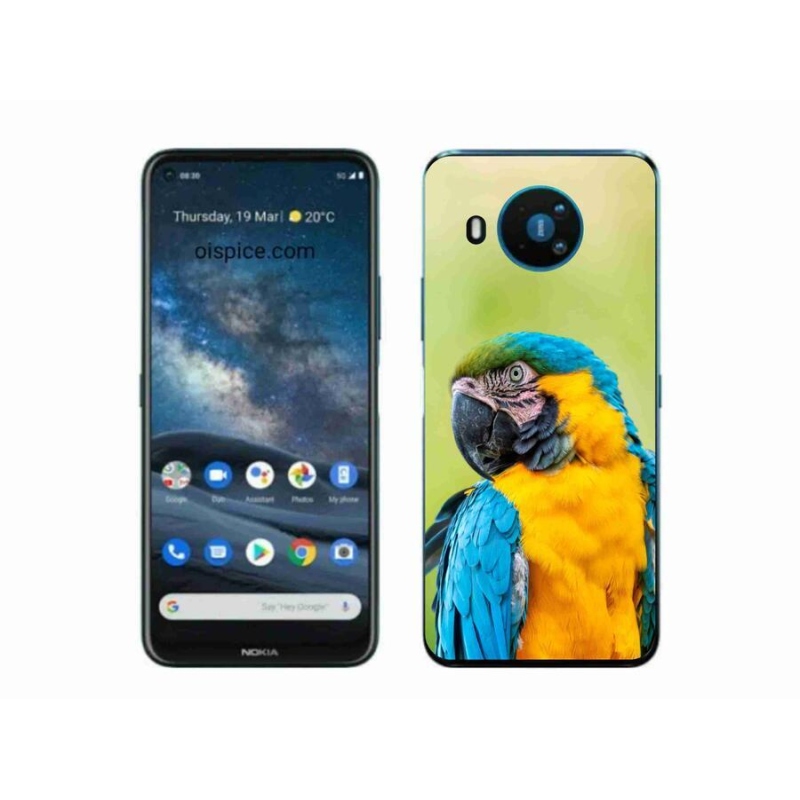 Gelový obal mmCase na mobil Nokia 8.3 5G - papoušek ara 2