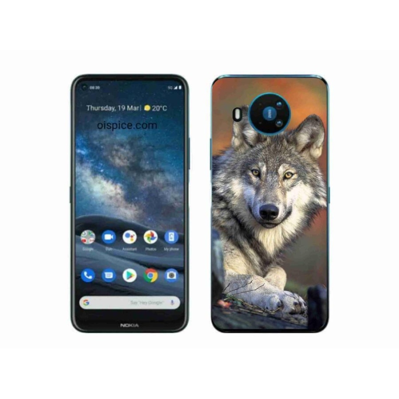 Gelový obal mmCase na mobil Nokia 8.3 5G - vlk