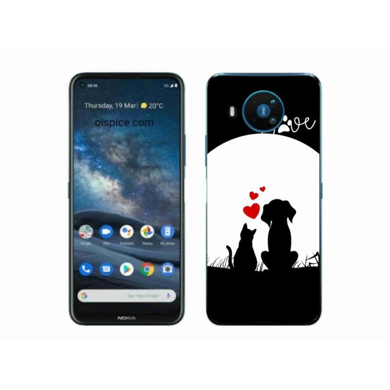 Gelový obal mmCase na mobil Nokia 8.3 5G - zvířecí láska
