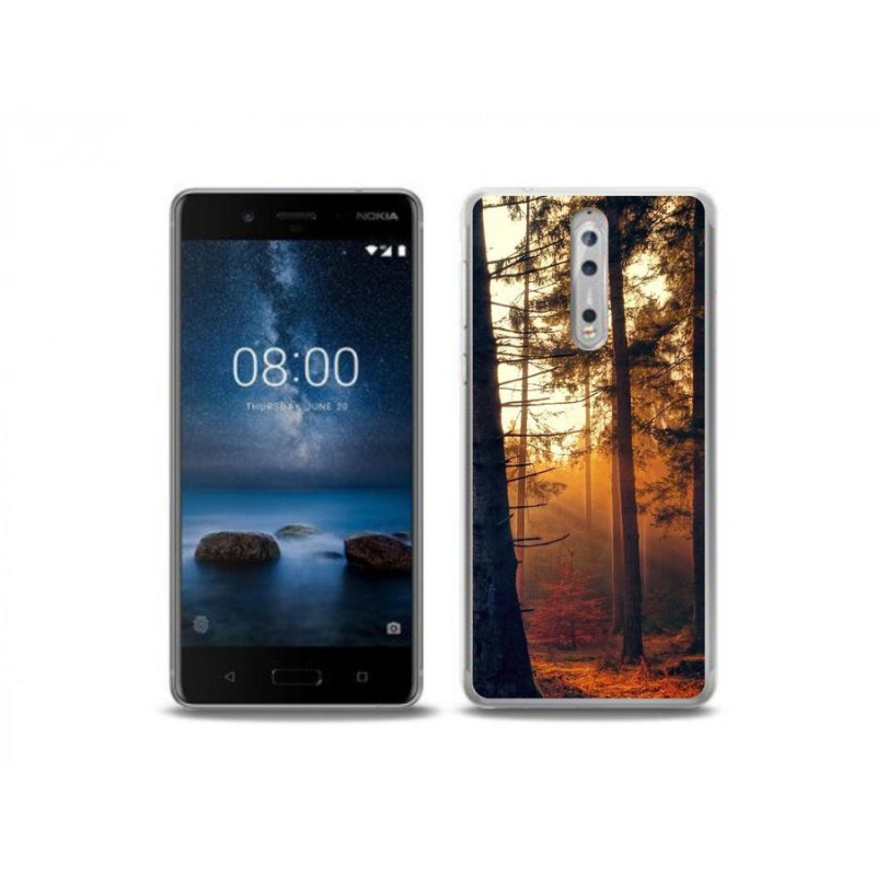 Gelový obal mmCase na mobil Nokia 8 - les