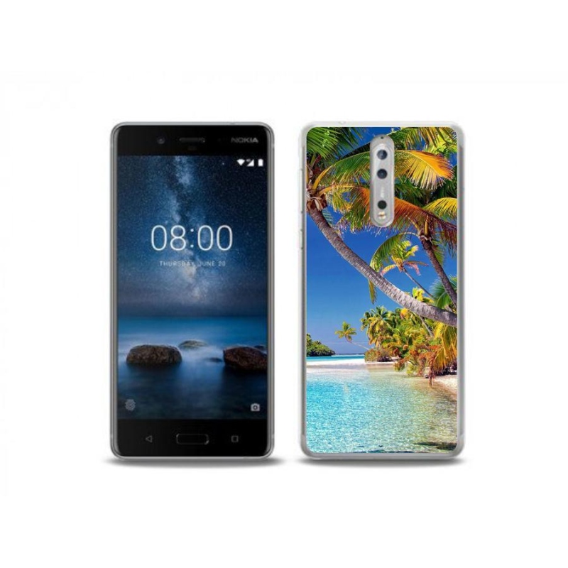 Gelový obal mmCase na mobil Nokia 8 - mořská pláž