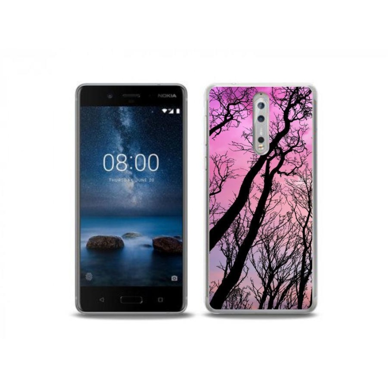 Gelový obal mmCase na mobil Nokia 8 - opadané stromy