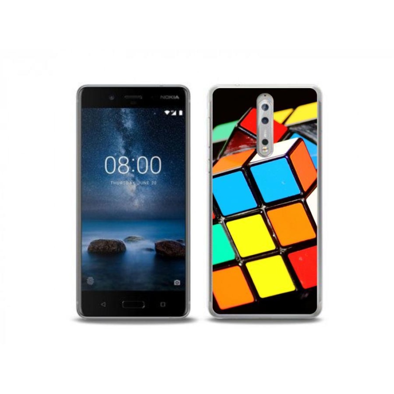 Gelový obal mmCase na mobil Nokia 8 - rubikova kostka