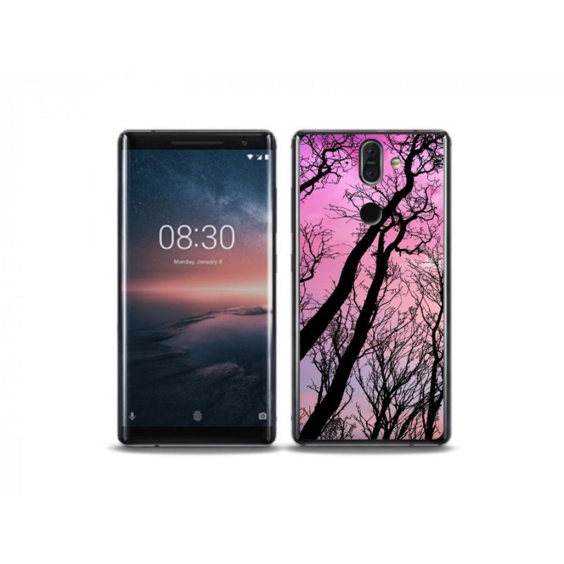 Gelový obal mmCase na mobil Nokia 8 Sirocco - opadané stromy