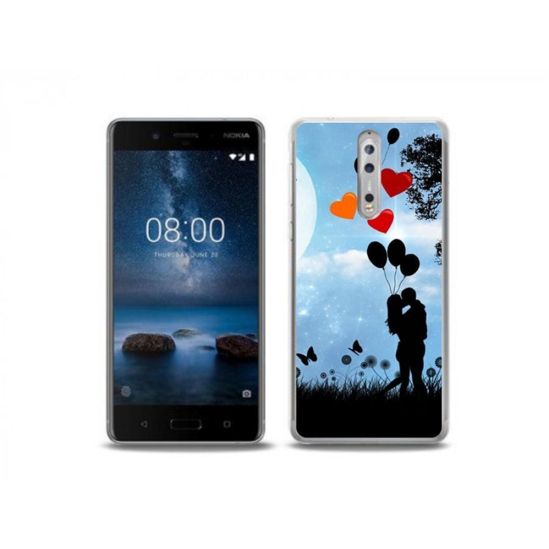 Gelový obal mmCase na mobil Nokia 8 - zamilovaný pár