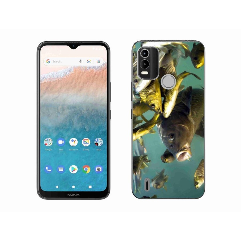 Gelový obal mmCase na mobil Nokia C21 Plus - hejno ryb