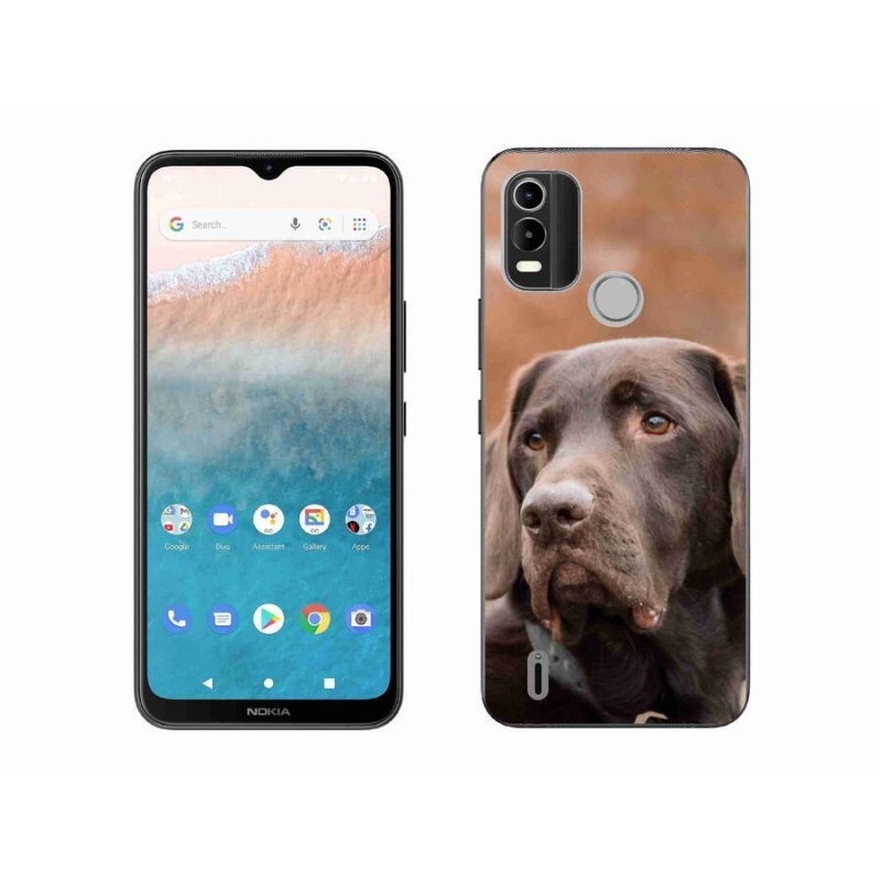 Gelový obal mmCase na mobil Nokia C21 Plus - hnědý labrador