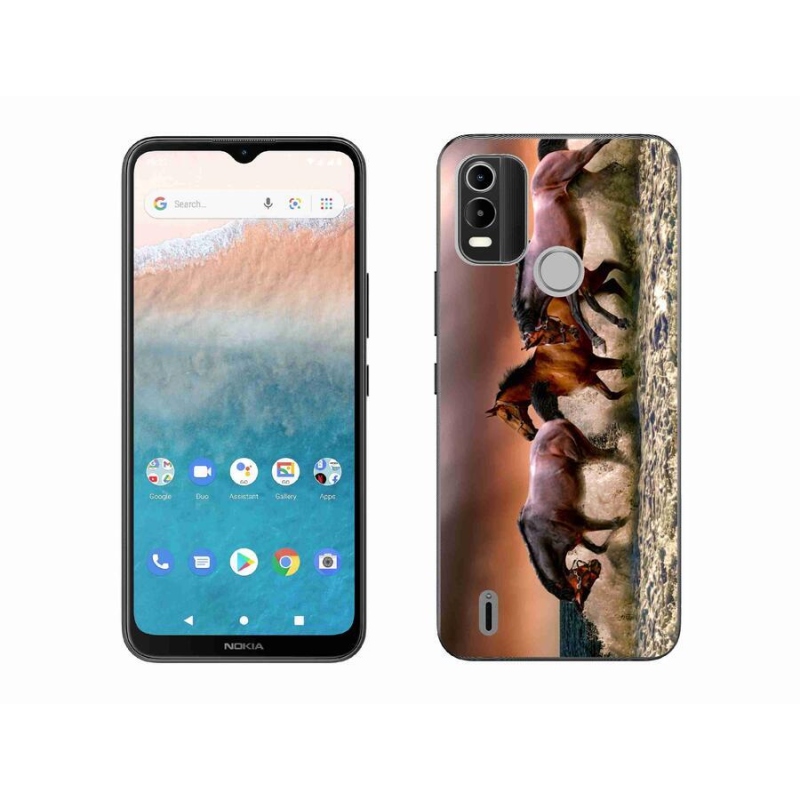 Gelový obal mmCase na mobil Nokia C21 Plus - koně 1