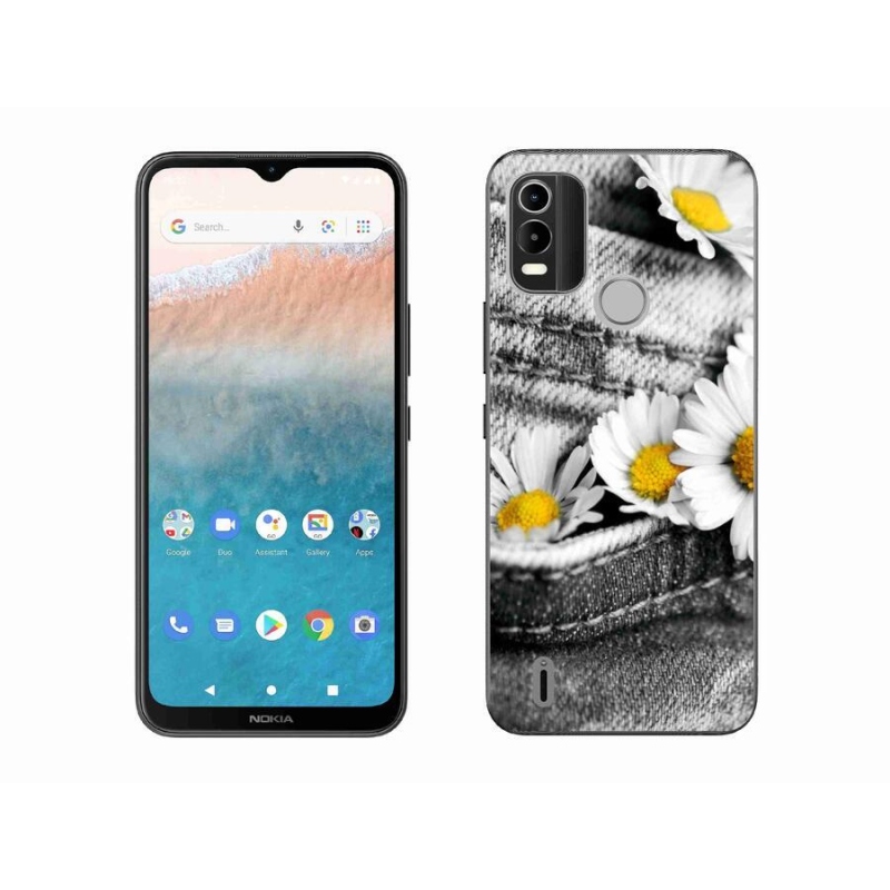 Gelový obal mmCase na mobil Nokia C21 Plus - kopretiny