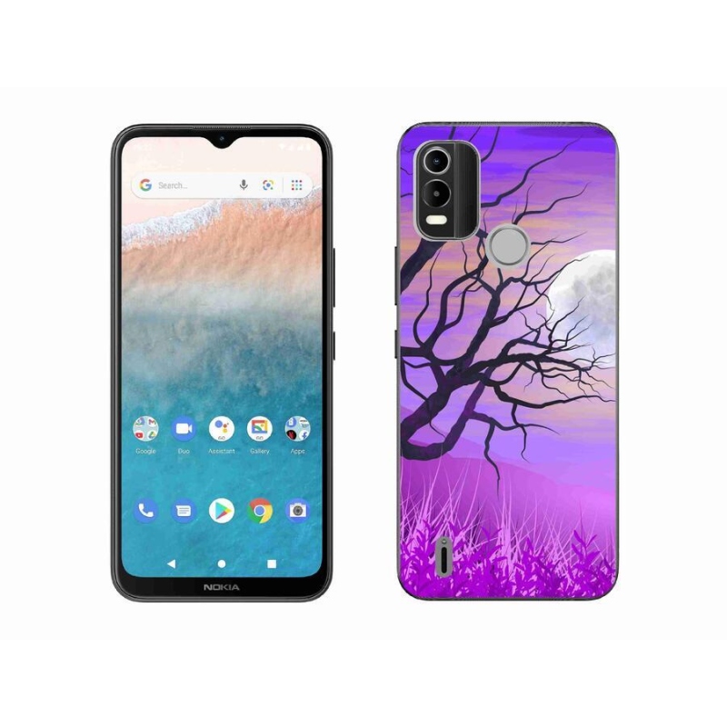 Gelový obal mmCase na mobil Nokia C21 Plus - kreslený opadaný strom