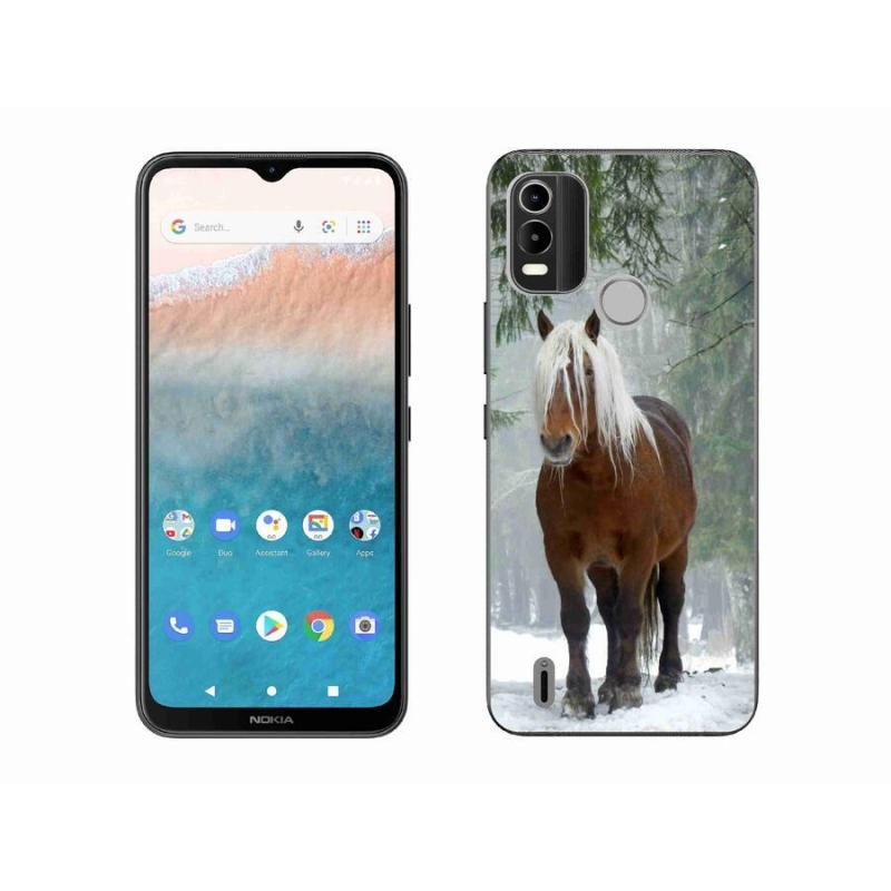 Gelový obal mmCase na mobil Nokia C21 Plus - kůň v lese