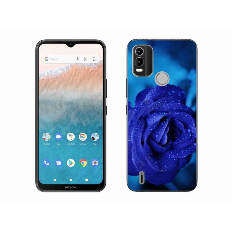 Gelový obal mmCase na mobil Nokia C21 Plus - modrá růže