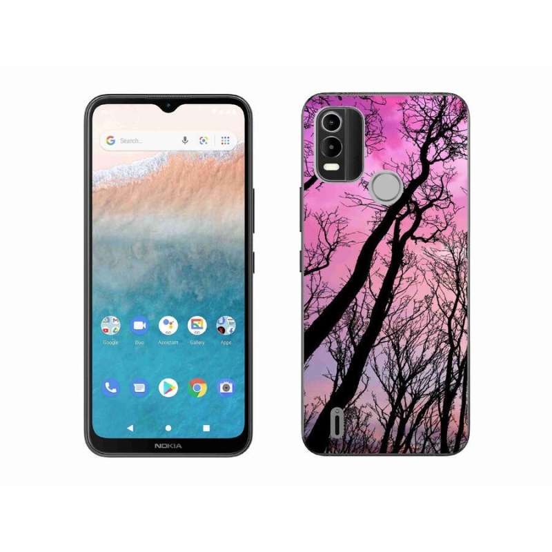 Gelový obal mmCase na mobil Nokia C21 Plus - opadané stromy