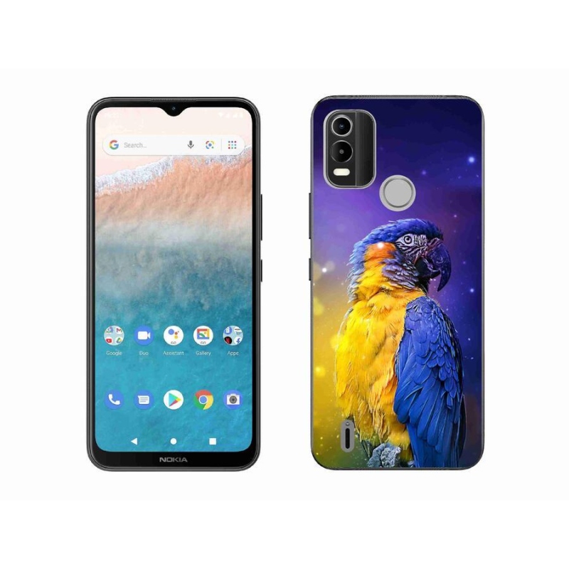 Gelový obal mmCase na mobil Nokia C21 Plus - papoušek ara 1