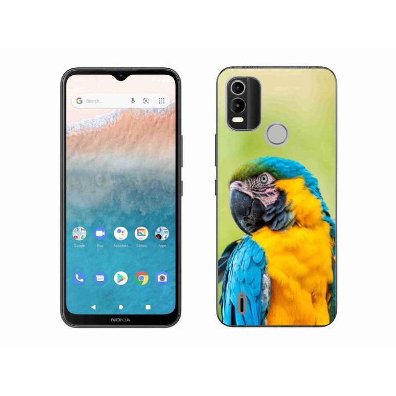 Gelový obal mmCase na mobil Nokia C21 Plus - papoušek ara 2
