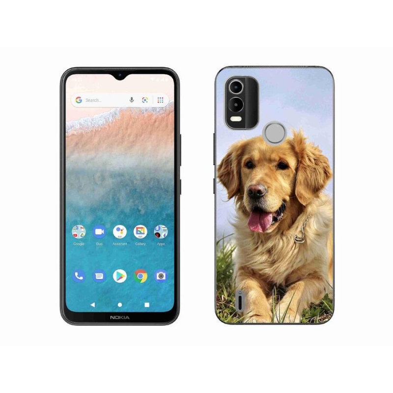Gelový obal mmCase na mobil Nokia C21 Plus - zlatý retrívr