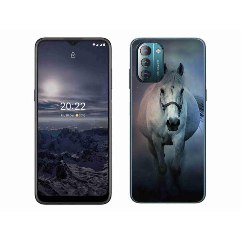 Gelový obal mmCase na mobil Nokia G11/G21 - běžící bílý kůň
