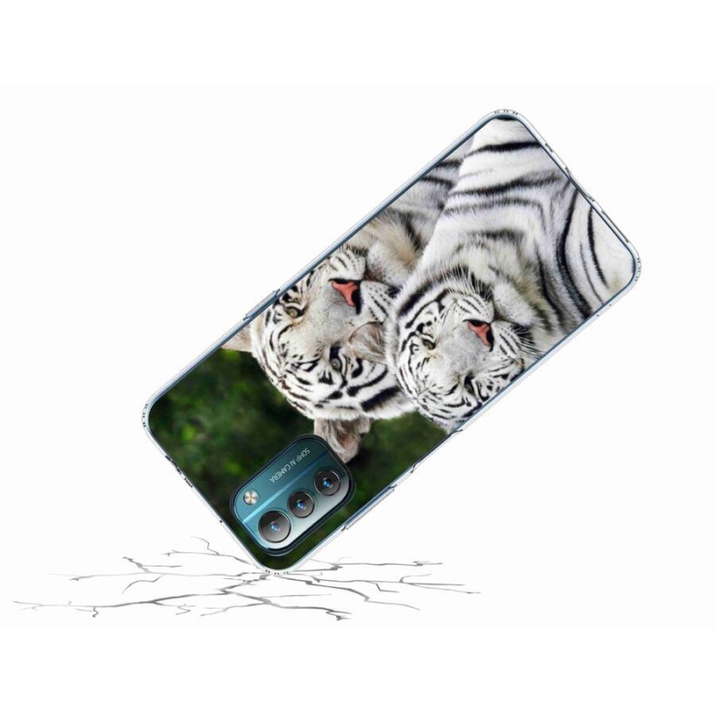 Gelový obal mmCase na mobil Nokia G11/G21 - bílí tygři
