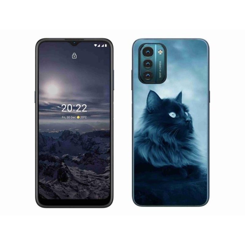 Gelový obal mmCase na mobil Nokia G11/G21 - černá kočka 1