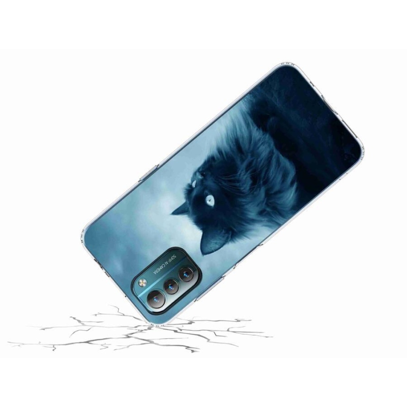 Gelový obal mmCase na mobil Nokia G11/G21 - černá kočka 1
