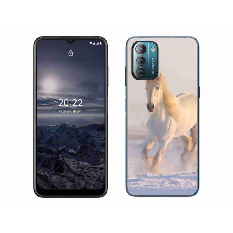 Gelový obal mmCase na mobil Nokia G11/G21 - kůň ve sněhu