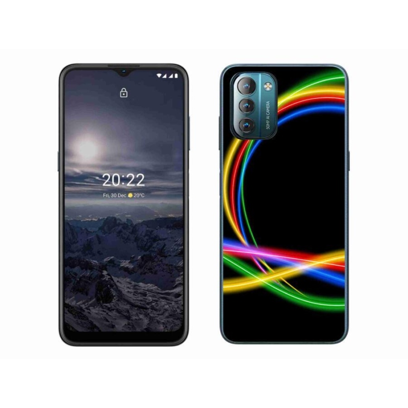 Gelový obal mmCase na mobil Nokia G11/G21 - neonové kruhy