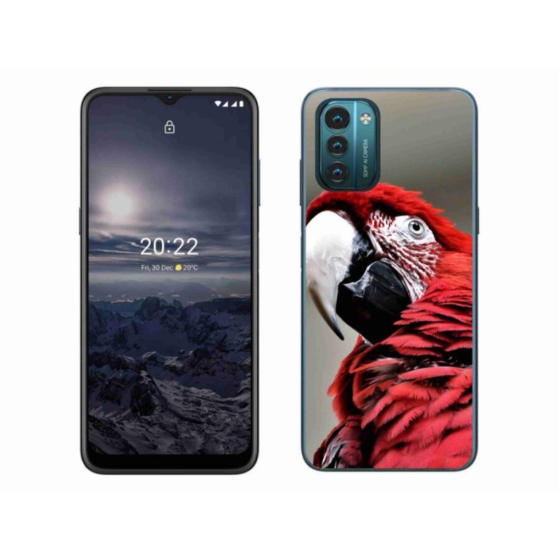 Gelový obal mmCase na mobil Nokia G11/G21 - papoušek ara červený