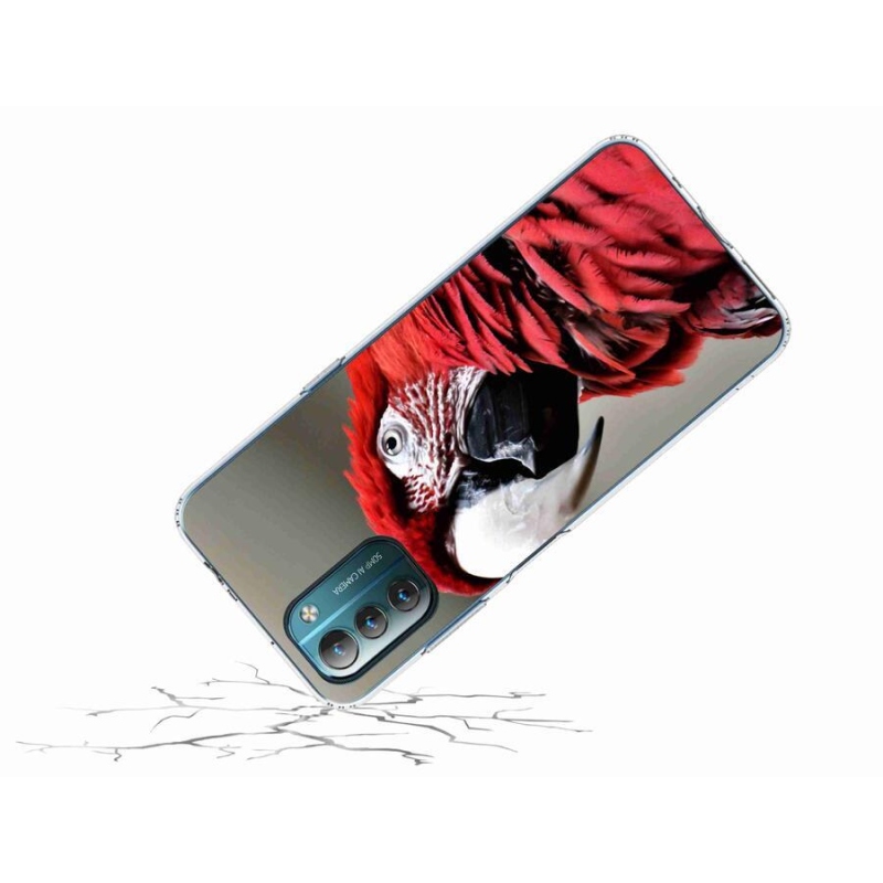 Gelový obal mmCase na mobil Nokia G11/G21 - papoušek ara červený