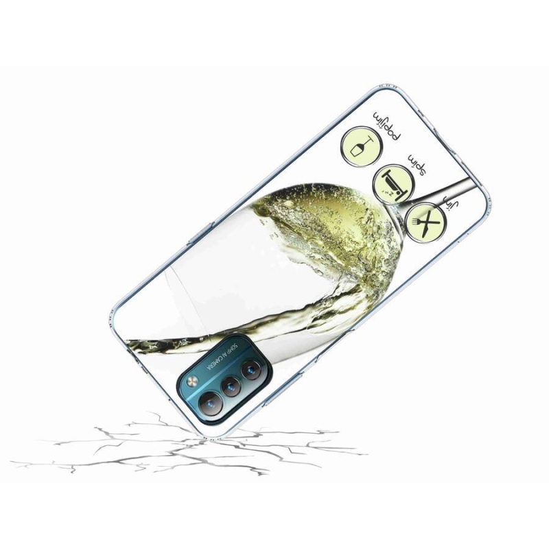 Gelový obal mmCase na mobil Nokia G11/G21 - sklenička vína bílé
