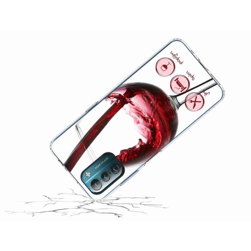Gelový obal mmCase na mobil Nokia G11/G21 - sklenička vína červené