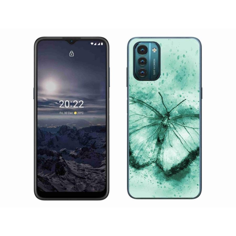 Gelový obal mmCase na mobil Nokia G11/G21 - zelený motýl