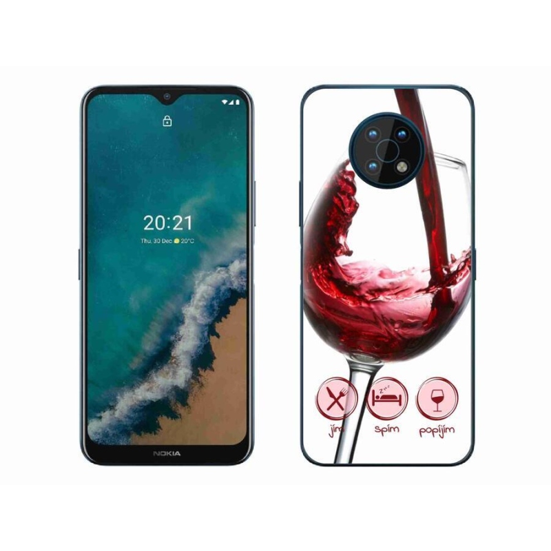 Gelový obal mmCase na mobil Nokia G50 - sklenička vína červené