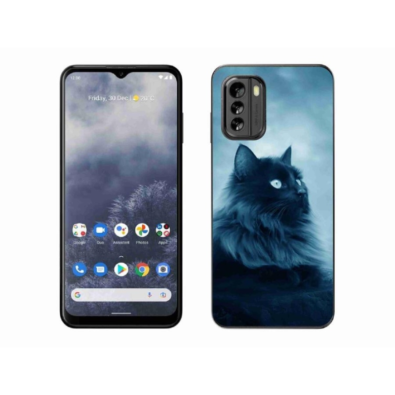 Gelový obal mmCase na mobil Nokia G60 5G - černá kočka 1