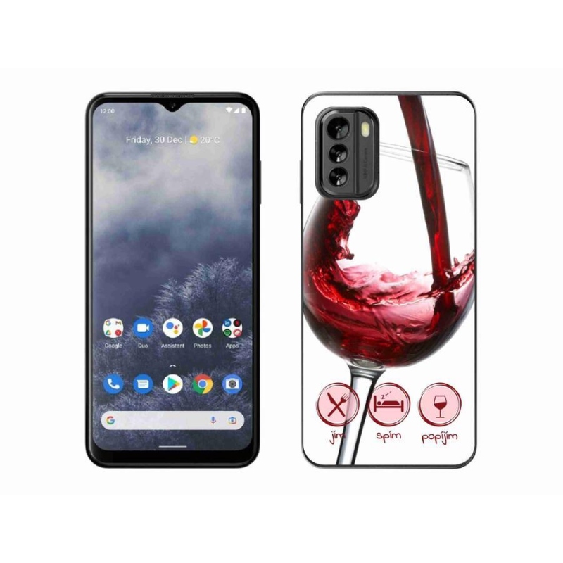 Gelový obal mmCase na mobil Nokia G60 5G - sklenička vína červené
