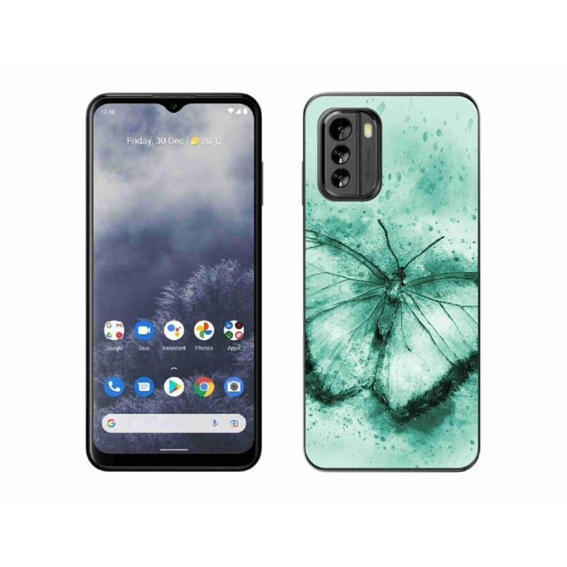 Gelový obal mmCase na mobil Nokia G60 5G - zelený motýl