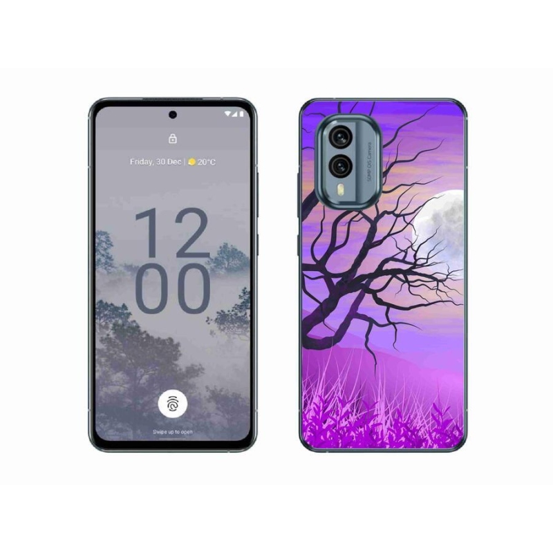 Gelový obal mmCase na mobil Nokia X30 5G - kreslený opadaný strom