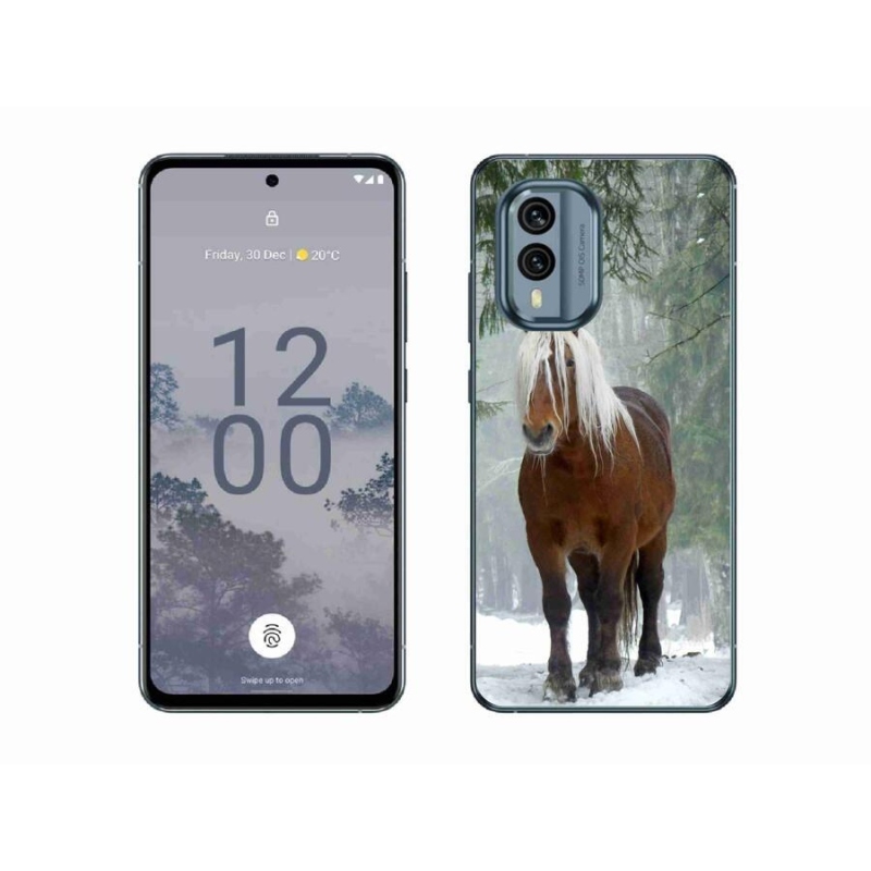 Gelový obal mmCase na mobil Nokia X30 5G - kůň v lese