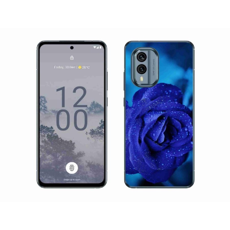 Gelový obal mmCase na mobil Nokia X30 5G - modrá růže