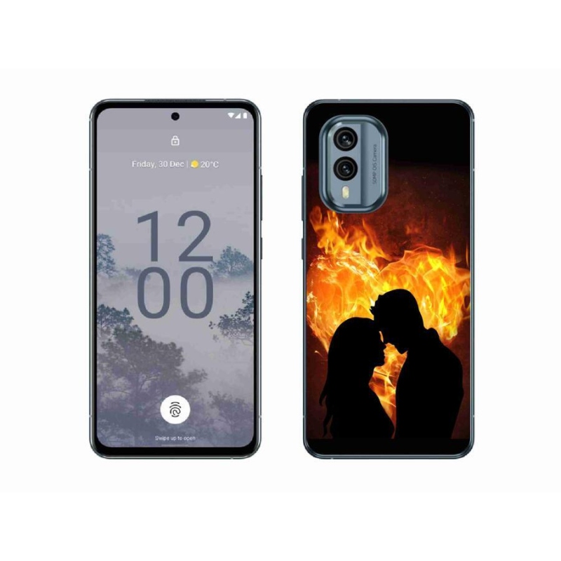 Gelový obal mmCase na mobil Nokia X30 5G - ohnivá láska