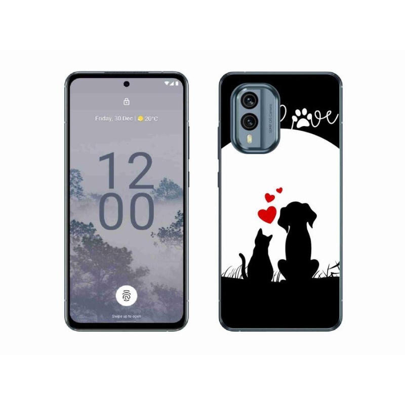 Gelový obal mmCase na mobil Nokia X30 5G - zvířecí láska