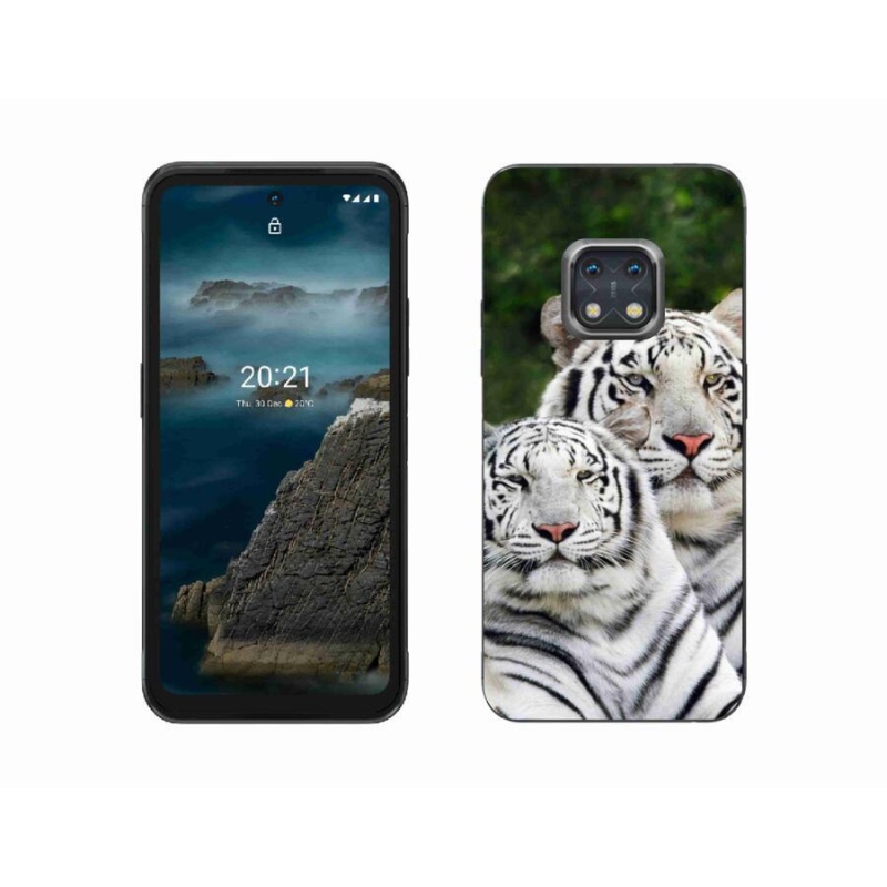 Gelový obal mmCase na mobil Nokia XR20 - bílí tygři