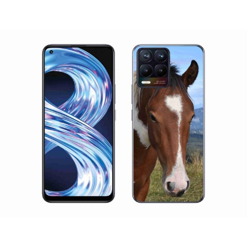 Gelový obal mmCase na mobil Realme 8 4G - hnědý kůň